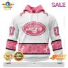 Personalized NFL New York Giants Special White Design Fight Breast Cancer Zip Hoodie, Sweatshirt 3D