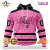 Personalized NFL Tampa Bay Buccaneers Special White Design Fight Breast Cancer Zip Hoodie, Sweatshirt 3D