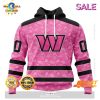 Personalized NFL Washington Commanders Special White Design Fight Breast Cancer Zip Hoodie, Sweatshirt 3D