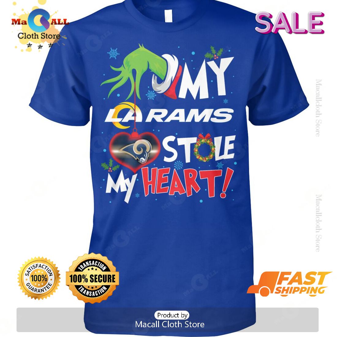 HOT Grinch My Los Angeles Rams Stole My Heart Football T-Shirt HOT Grinch My Los Angeles Rams Stole My Heart Football T-Shirt