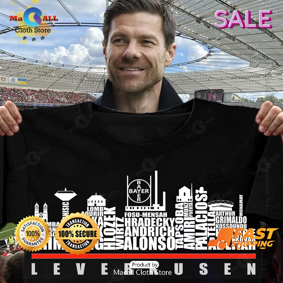 HOT Leverkusen Skyline 2023 Champions Unisex T-Shirt HOT Leverkusen Skyline 2023 Champions Unisex T-Shirt