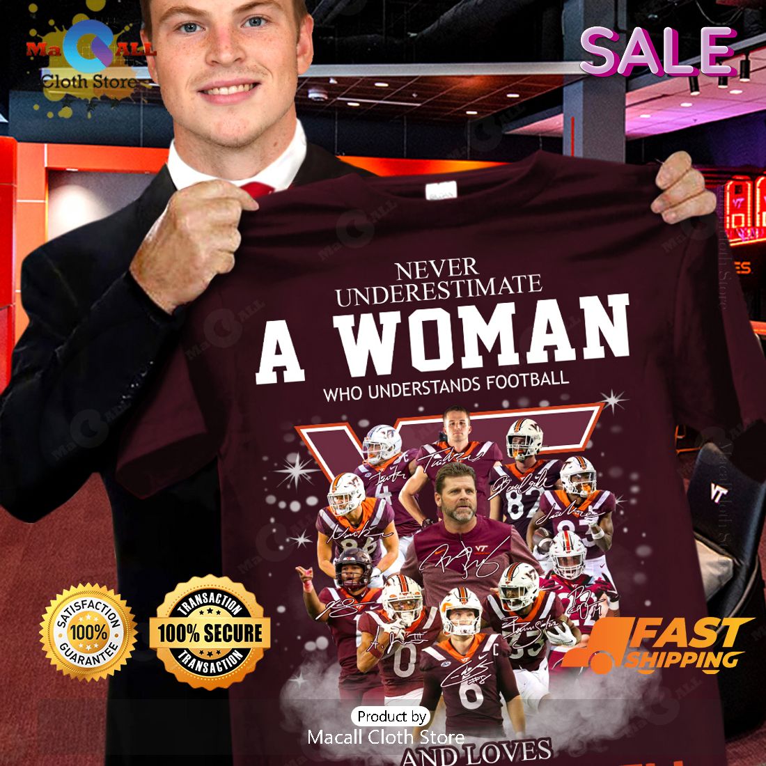 HOT Never Underestimate A Woman Who Understands Football And Loves Virginia Tech Signatures T-Shirt HOT Never Underestimate A Woman Who Understands Football And Loves Virginia Tech Signatures T-Shirt