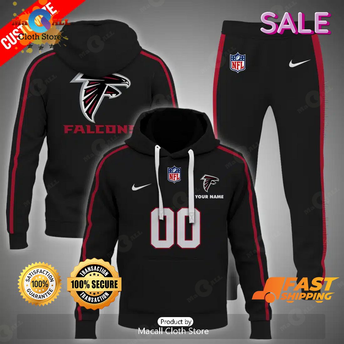 NFL Atlanta Falcons Personalize Football Version Hoodie 3D NFL Atlanta Falcons Personalize Football Version Hoodie 3D