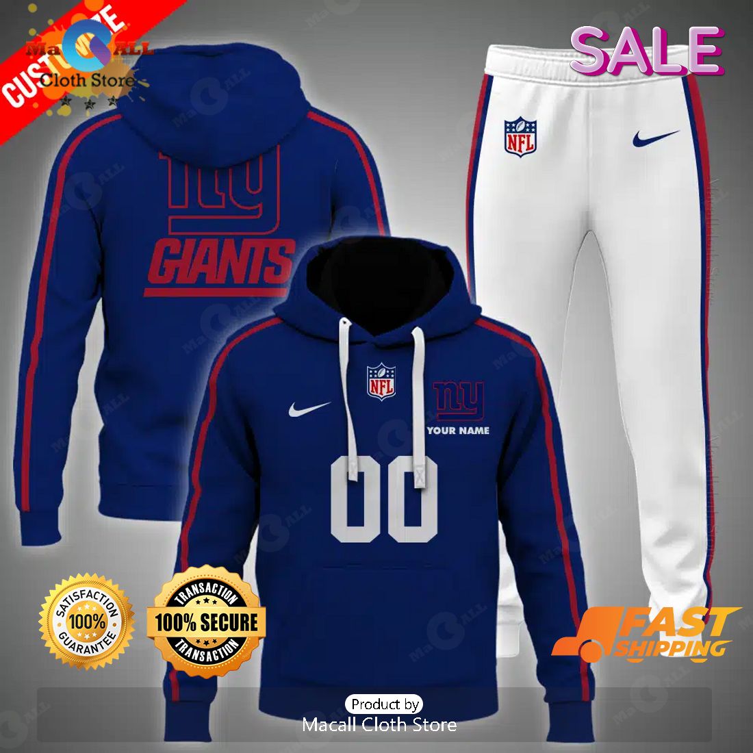 NFL New York Giants Personalize Football Navy Version Hoodie 3D NFL New York Giants Personalize Football Navy Version Hoodie 3D