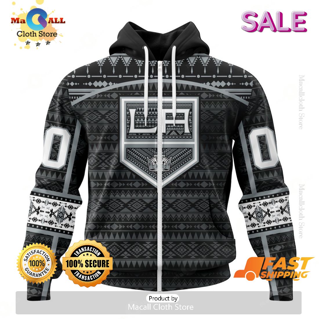 NHL Los Angeles Kings Special Design With Native Pattern Hoodie 3D