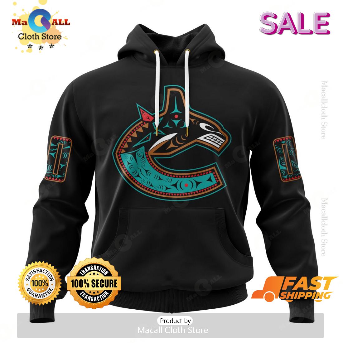 NHL Vancouver Canucks Special First Nation Design Kits Hoodie 3D