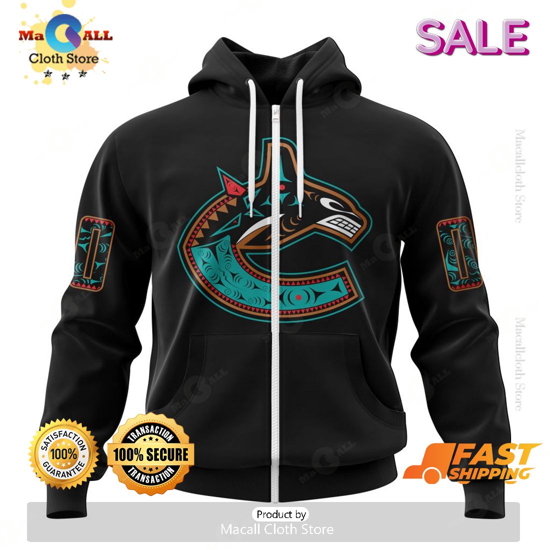 NHL Vancouver Canucks Special First Nation Design Kits Hoodie 3D