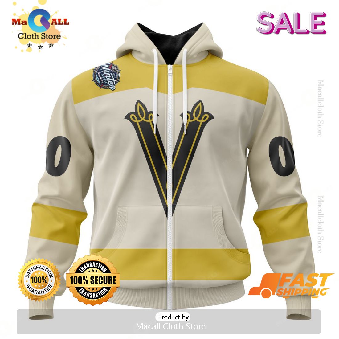 NHL Vegas Golden Knights 2024 Winter Classic Customized Kits Hoodie 3D