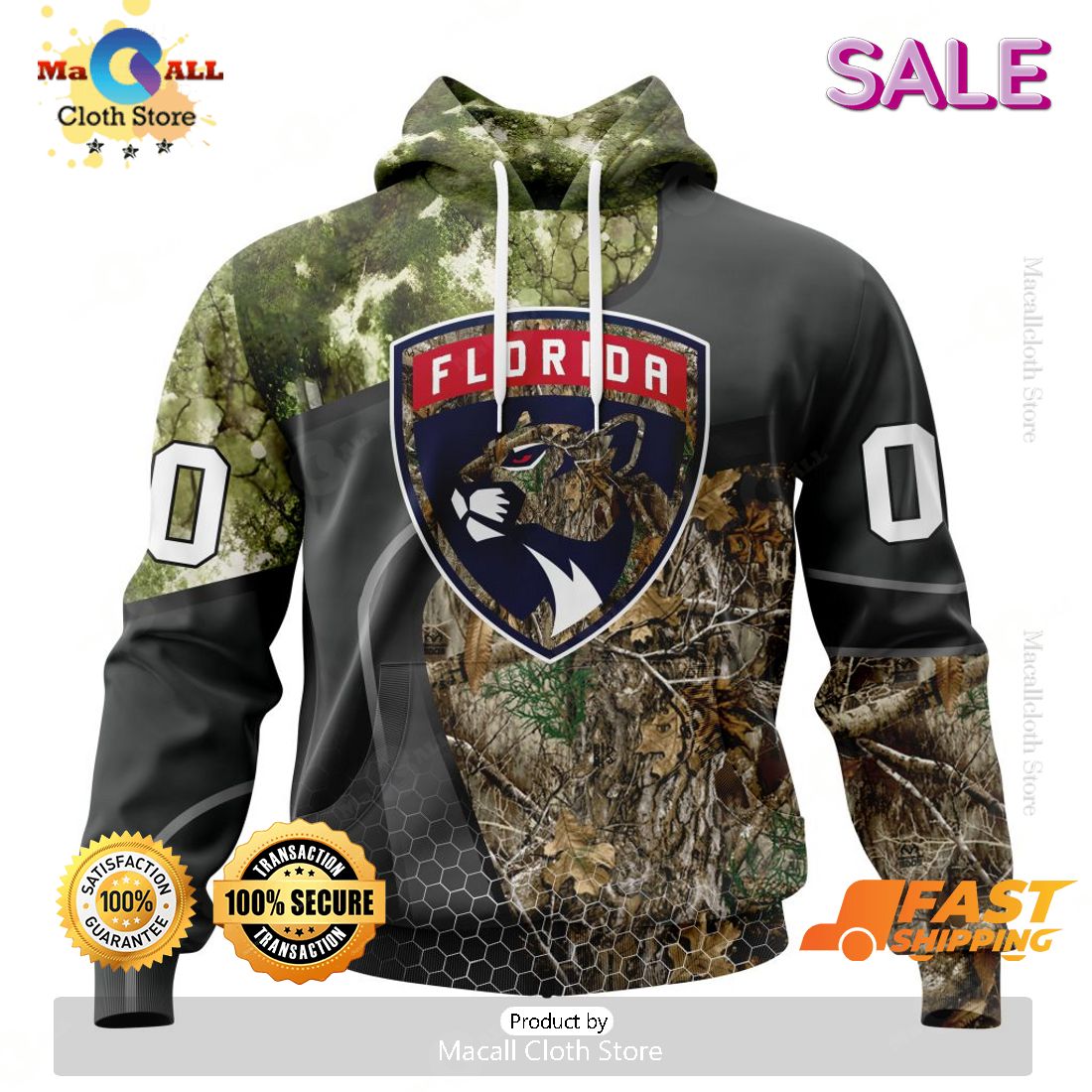 Personalized NHL Florida Panthers Special Hunting Camo Design Hoodie 3D Personalized NHL Florida Panthers Special Hunting Camo Design Hoodie 3D