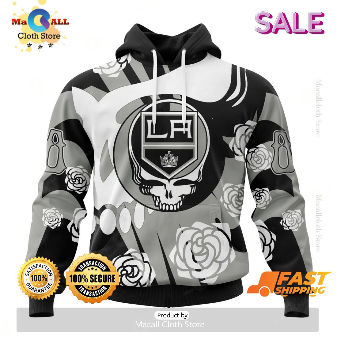 Personalized NHL Los Angeles Kings Special Grateful Dead Hoodie 3D Personalized NHL Los Angeles Kings Special Grateful Dead Hoodie 3D