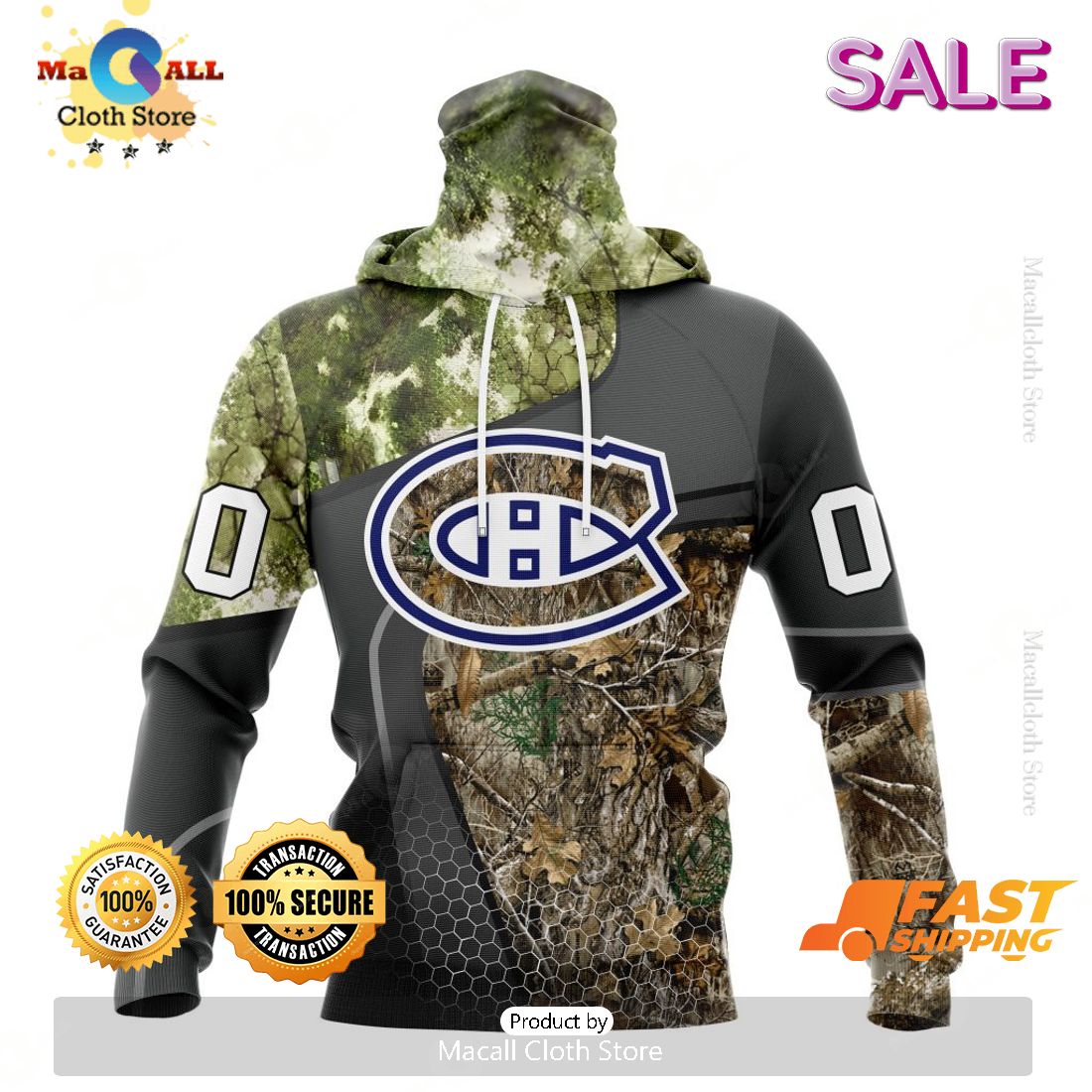 Personalized NHL Montreal Canadiens Special Hunting Camo Design Hoodie 3D Personalized NHL Montreal Canadiens Special Hunting Camo Design Hoodie 3D