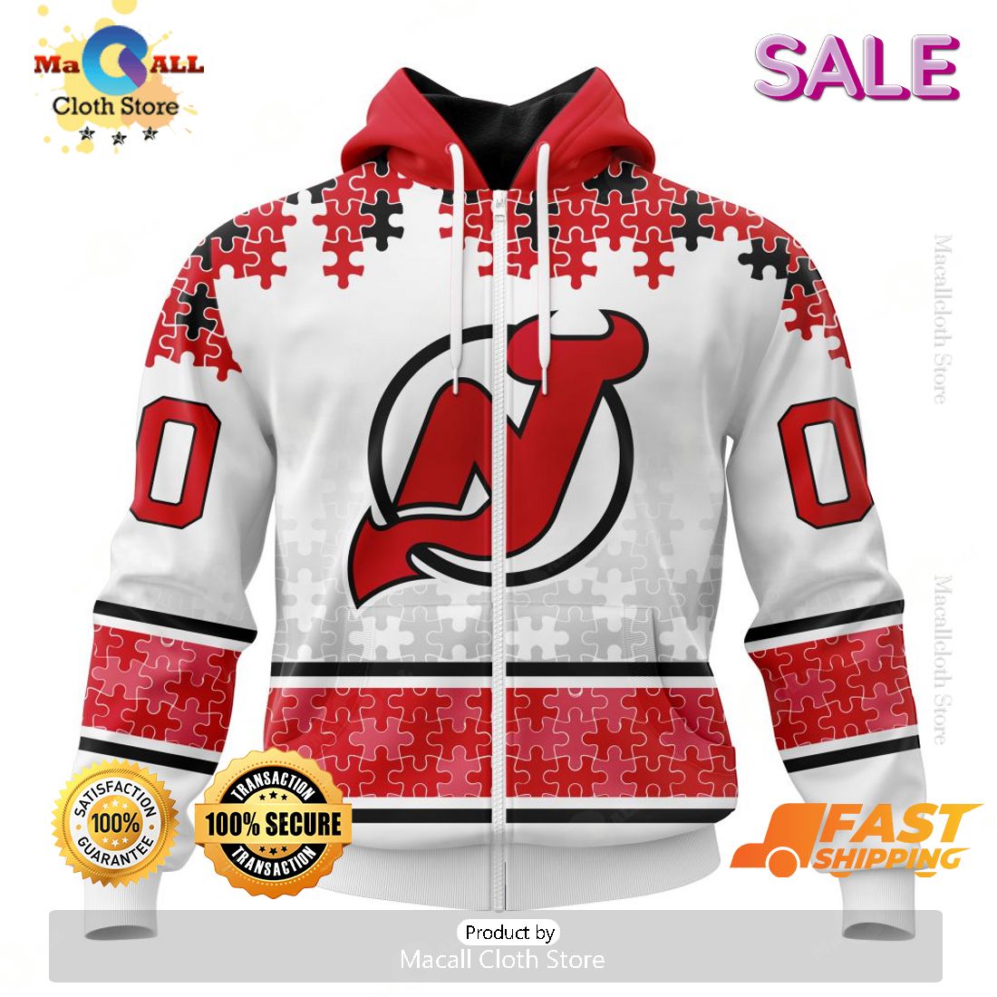 Personalized NHL New Jersey Devils Special Autism Awareness Hoodie 3D