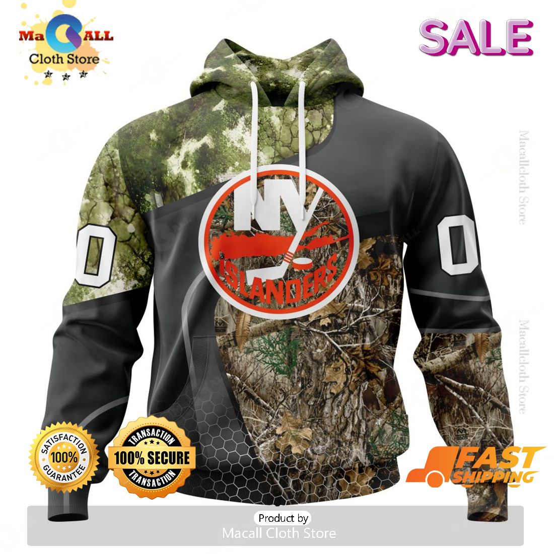 Personalized NHL New York Islanders Special Hunting Camo Design Hoodie 3D Personalized NHL New York Islanders Special Hunting Camo Design Hoodie 3D