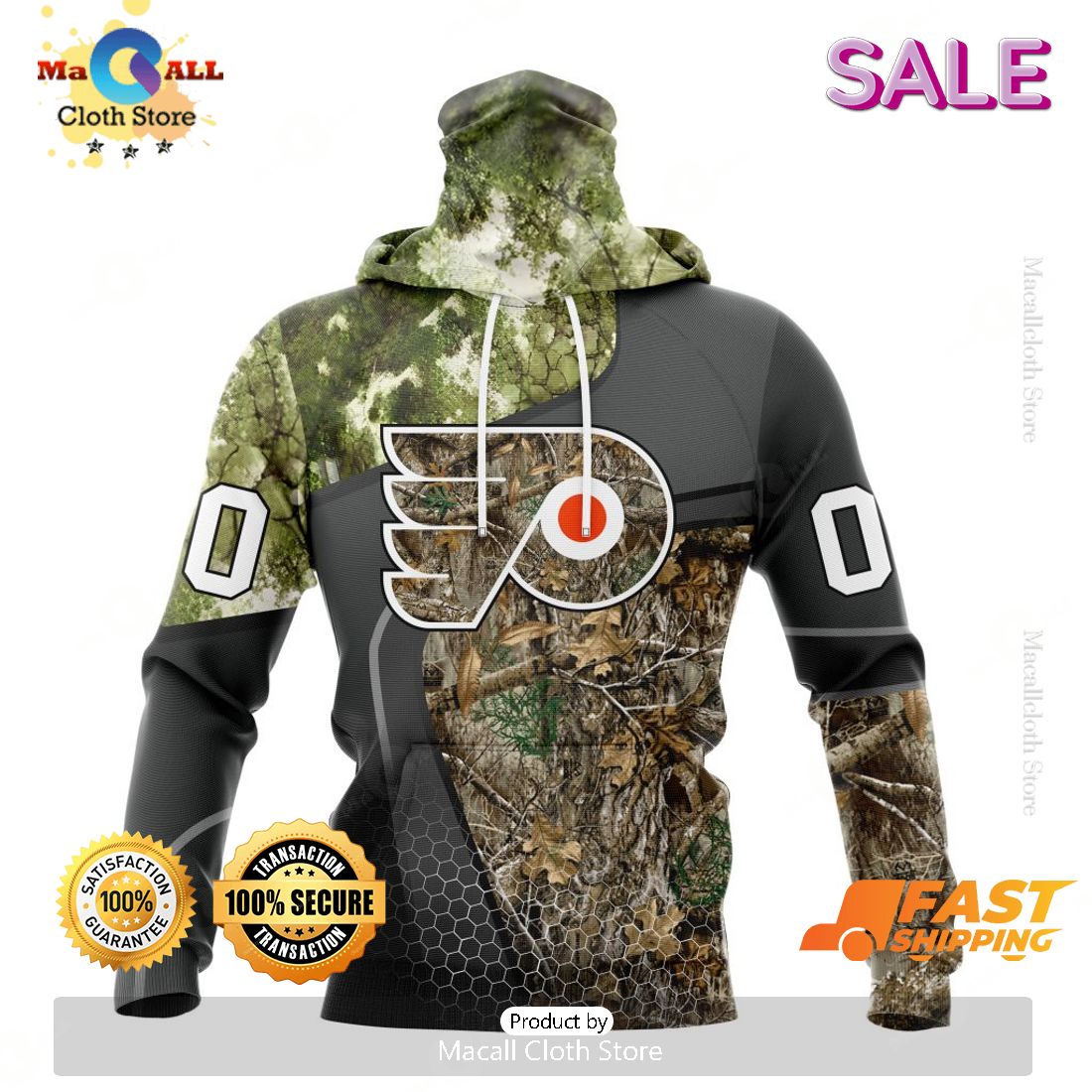 Personalized NHL Philadelphia Flyers Special Hunting Camo Design Hoodie 3D Personalized NHL Philadelphia Flyers Special Hunting Camo Design Hoodie 3D