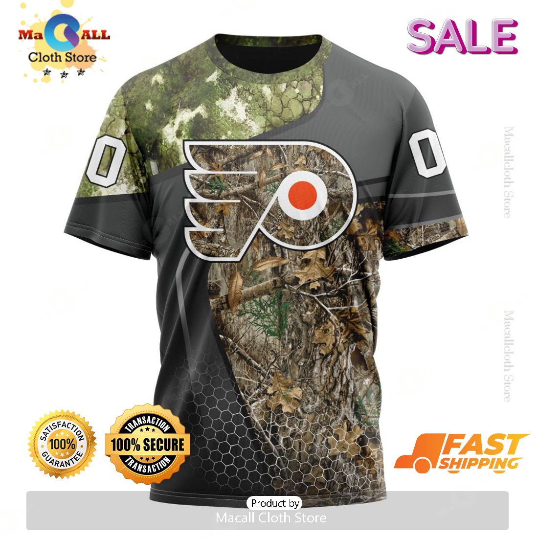 Personalized NHL Philadelphia Flyers Special Hunting Camo Design Hoodie 3D Personalized NHL Philadelphia Flyers Special Hunting Camo Design Hoodie 3D