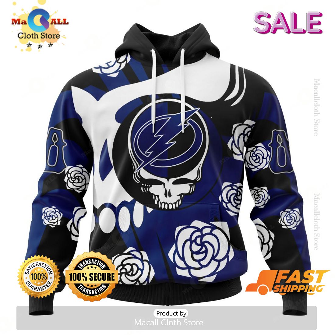 Personalized NHL Tampa Bay Lightning Special Grateful Dead Hoodie 3D Personalized NHL Tampa Bay Lightning Special Grateful Dead Hoodie 3D