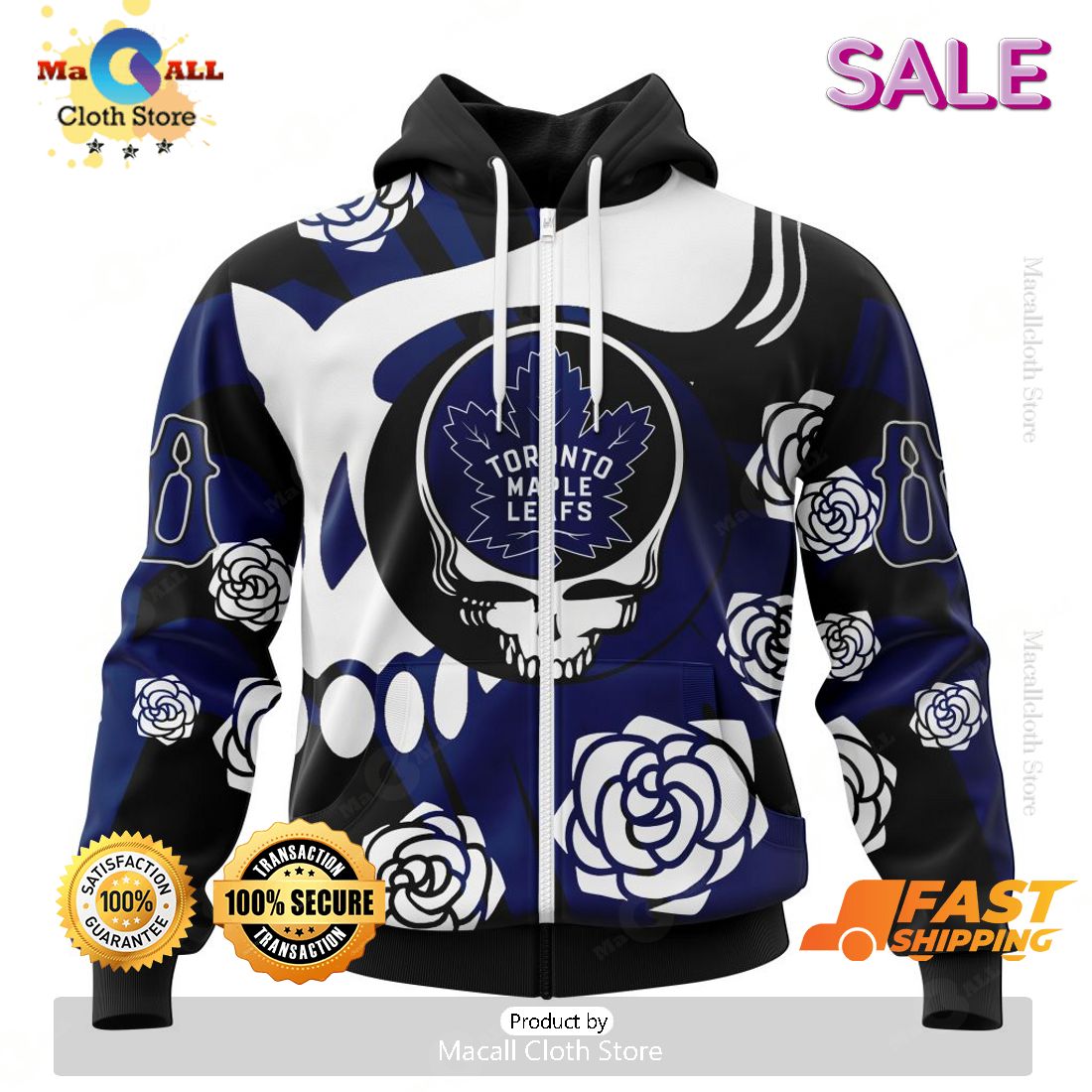 Personalized NHL Toronto Maple Leafs Special Grateful Dead Hoodie 3D
