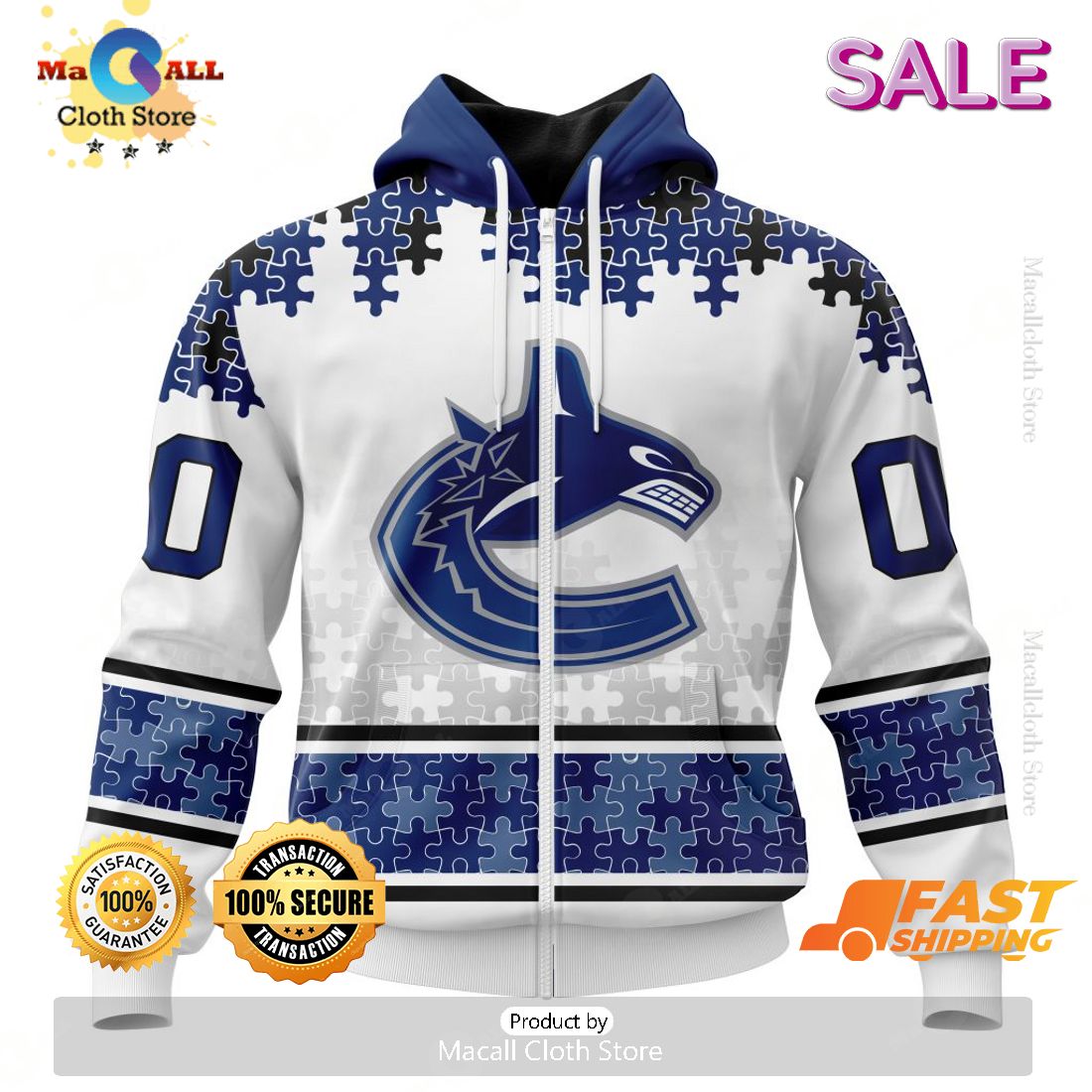 Personalized NHL Vancouver Canucks Special Autism Awareness Hoodie 3D