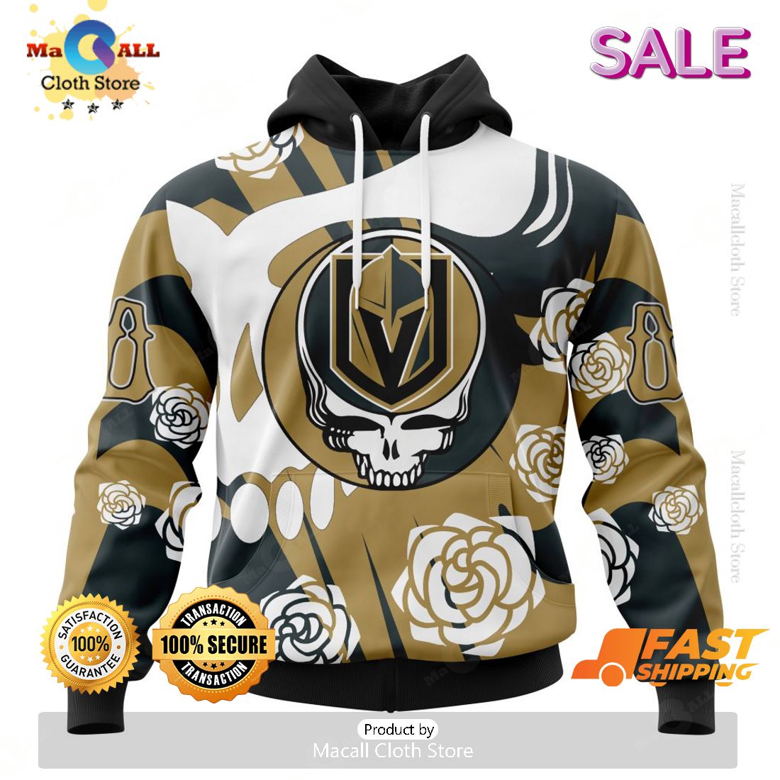 Personalized NHL Vegas Golden Knights Special Grateful Dead Hoodie 3D Personalized NHL Vegas Golden Knights Special Grateful Dead Hoodie 3D