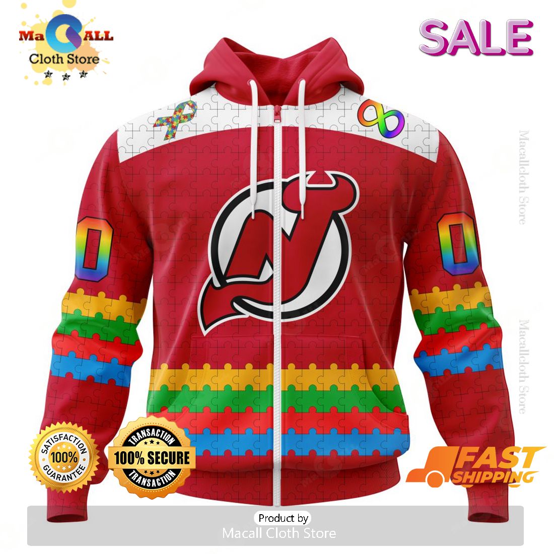 HOT Personalized NHL New Jersey Devils Special Autism Awareness Design Hoodie 3D