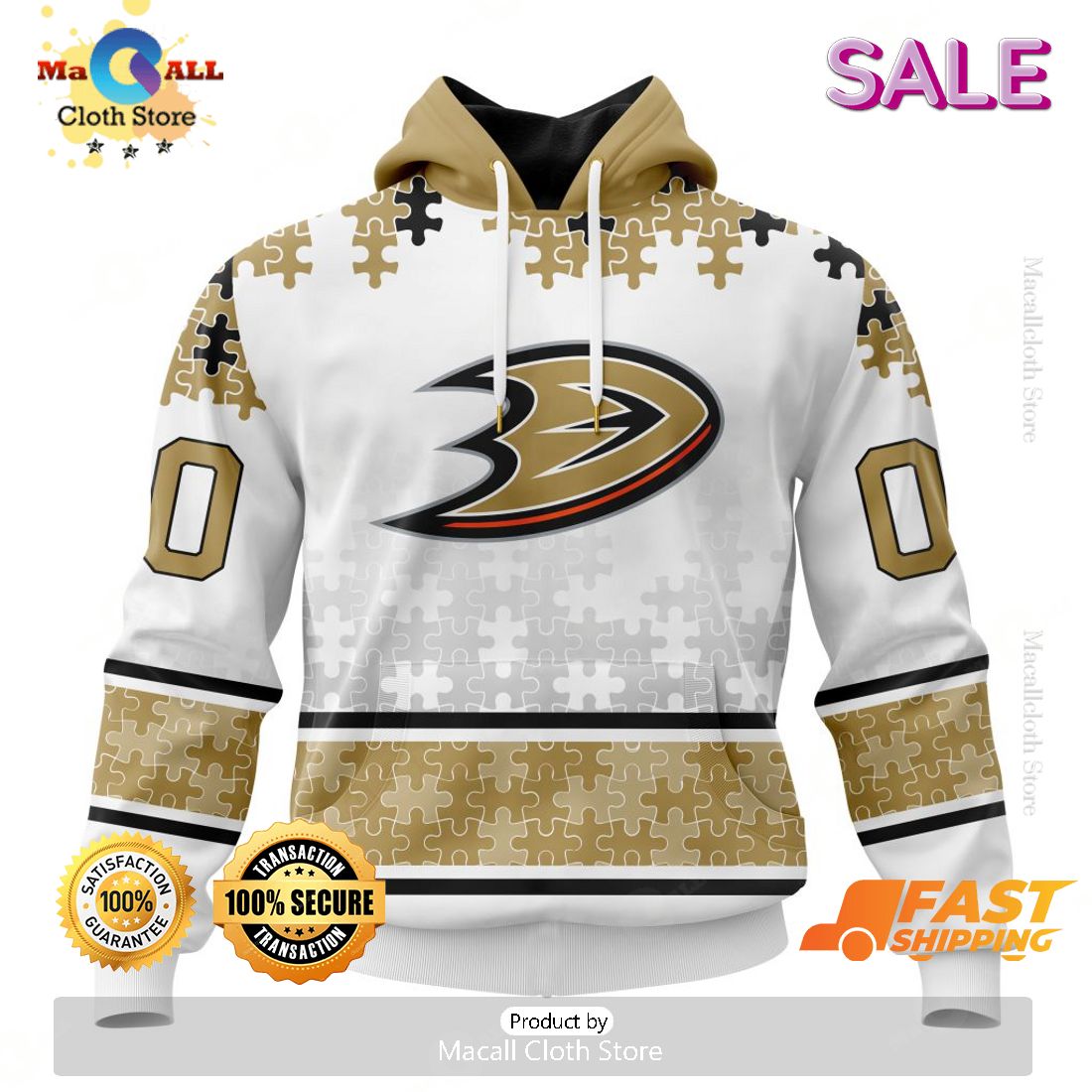 SALE Personalized NHL Anaheim Ducks Classic Autism Awareness Design Hoodie SALE Personalized NHL Anaheim Ducks Classic Autism Awareness Design Hoodie
