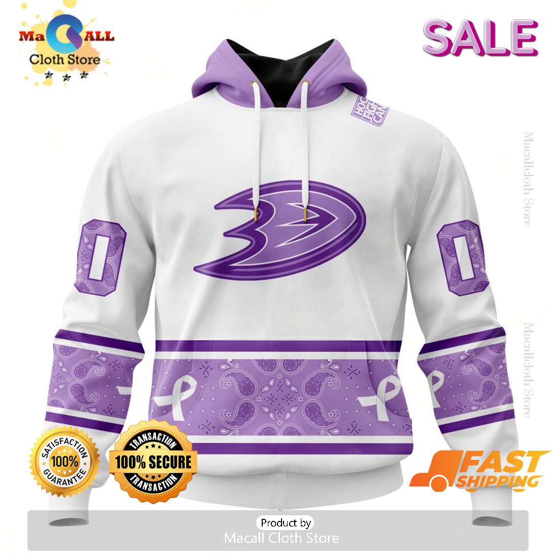 SALE Personalized NHL Anaheim Ducks Special Lavender Hockey Fight Cancer Hoodie 3D SALE Personalized NHL Anaheim Ducks Special Lavender Hockey Fight Cancer Hoodie 3D