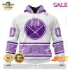 SALE Personalized NHL Buffalo Sabres Special Black And Lavender Hockey Fight Cancer Hoodie 3D
