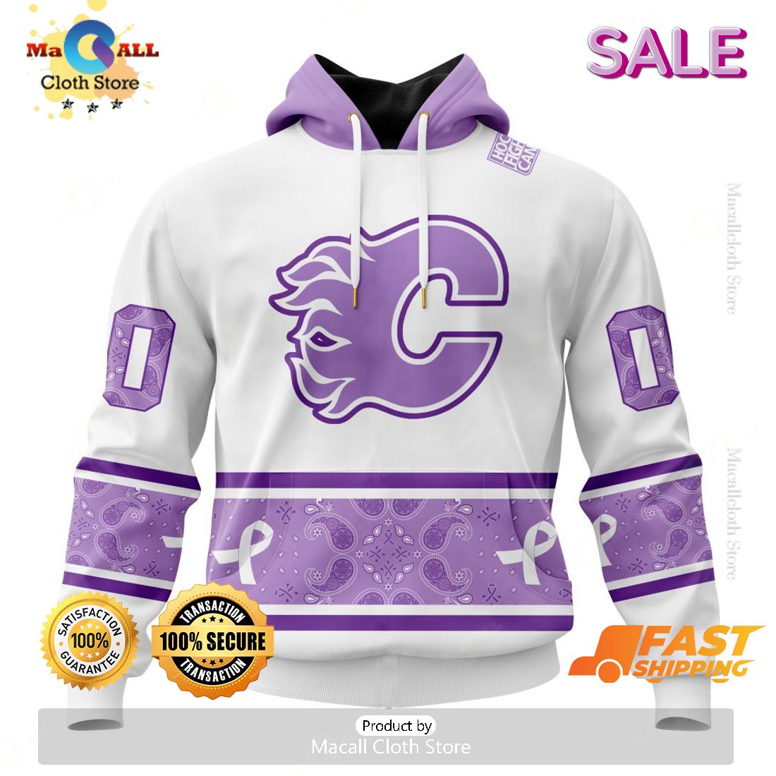 SALE Personalized NHL Calgary Flames Special Lavender Hockey Fight Cancer Hoodie 3D SALE Personalized NHL Calgary Flames Special Lavender Hockey Fight Cancer Hoodie 3D