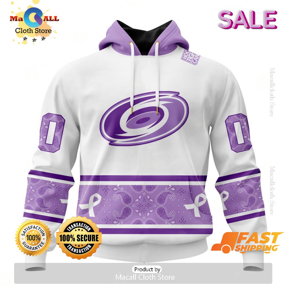 SALE Personalized NHL Carolina Hurricanes Special Lavender Hockey Fight Cancer Hoodie 3D SALE Personalized NHL Carolina Hurricanes Special Lavender Hockey Fight Cancer Hoodie 3D