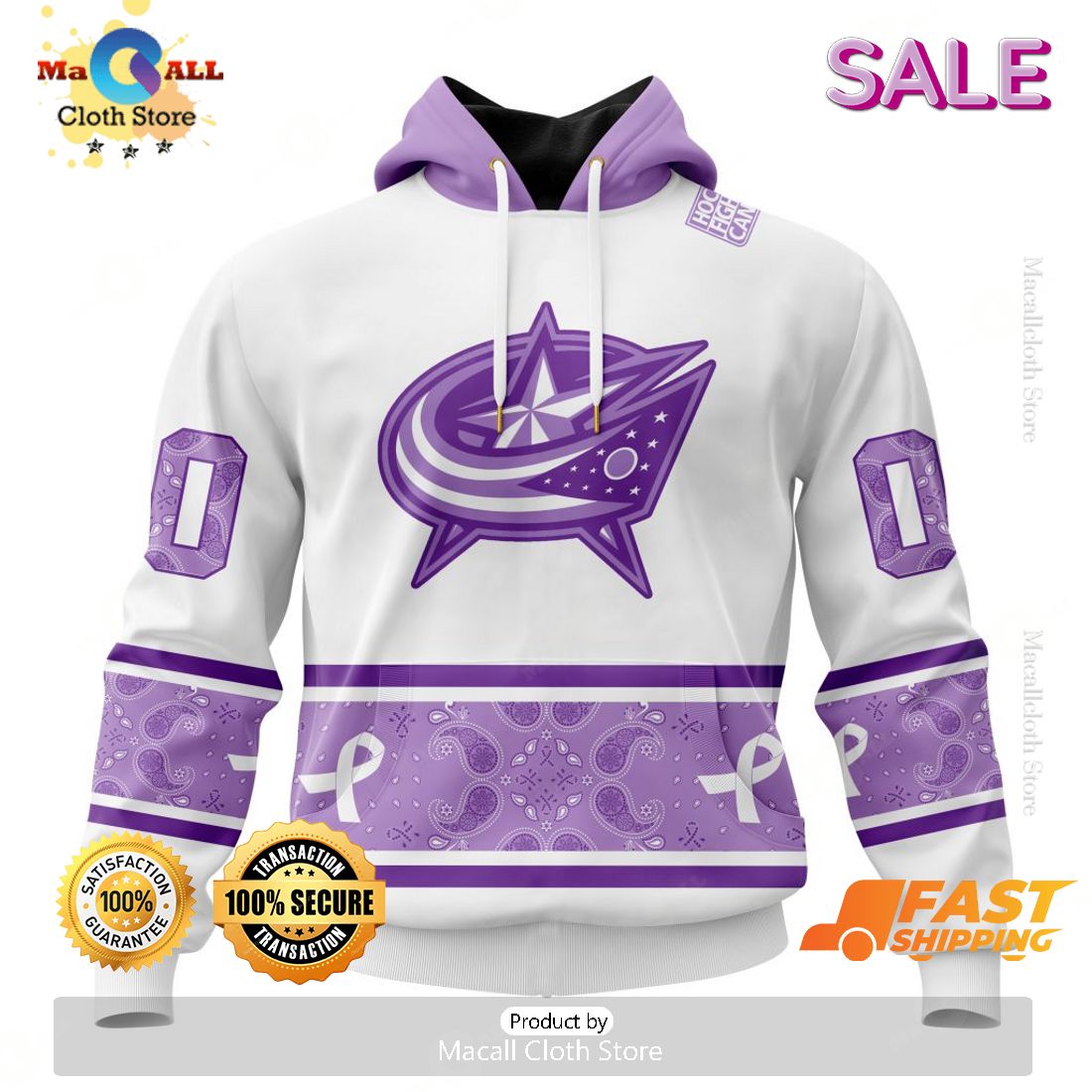 SALE Personalized NHL Columbus Blue Jackets Special Lavender Hockey Fight Cancer Hoodie 3D SALE Personalized NHL Columbus Blue Jackets Special Lavender Hockey Fight Cancer Hoodie 3D