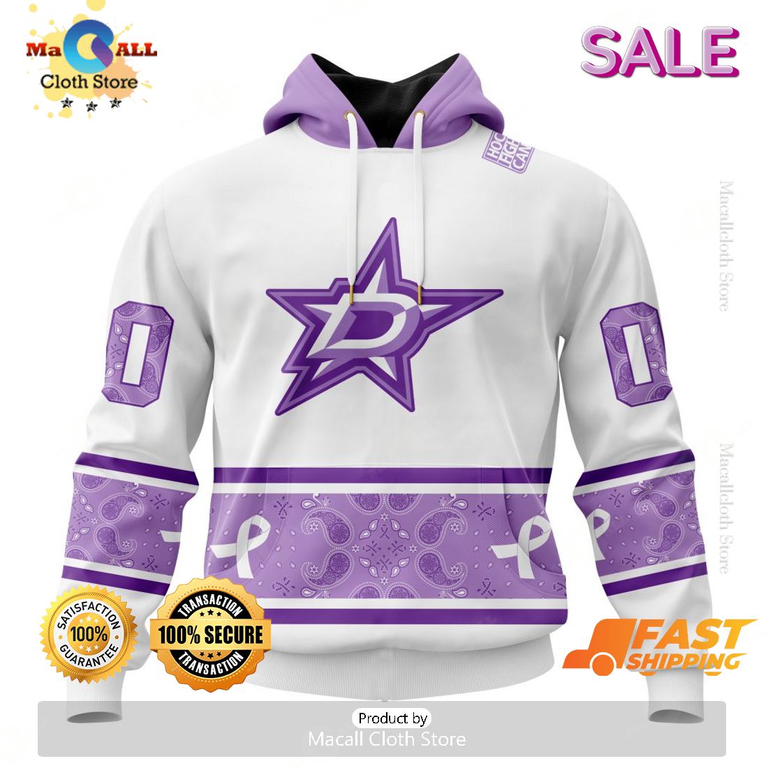 SALE Personalized NHL Dallas Stars Special Lavender Hockey Fight Cancer Hoodie 3D SALE Personalized NHL Dallas Stars Special Lavender Hockey Fight Cancer Hoodie 3D