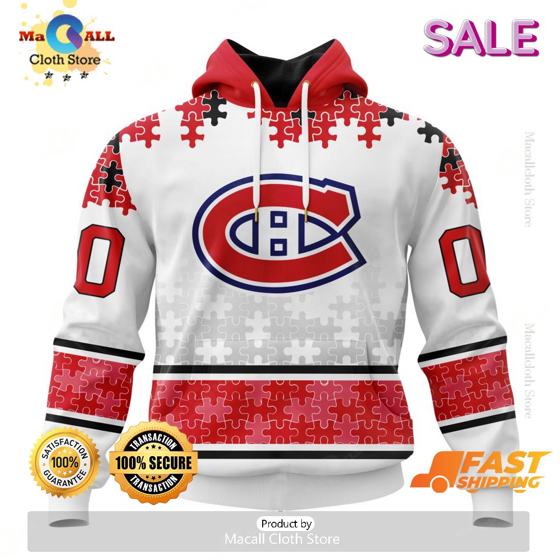 SALE Personalized NHL Montreal Canadiens Classic Autism Awareness Design Hoodie SALE Personalized NHL Montreal Canadiens Classic Autism Awareness Design Hoodie