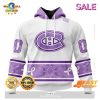 SALE Personalized NHL Montreal Canadiens Special Black And Lavender Hockey Fight Cancer Hoodie 3D