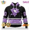 SALE Personalized NHL Pittsburgh Penguins Special Lavender Hockey Fight Cancer Hoodie 3D