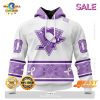 SALE Personalized NHL Pittsburgh Penguins Special Black And Lavender Hockey Fight Cancer Hoodie 3D
