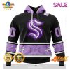 SALE Personalized NHL Seattle Kraken Special Lavender Hockey Fight Cancer Hoodie 3D