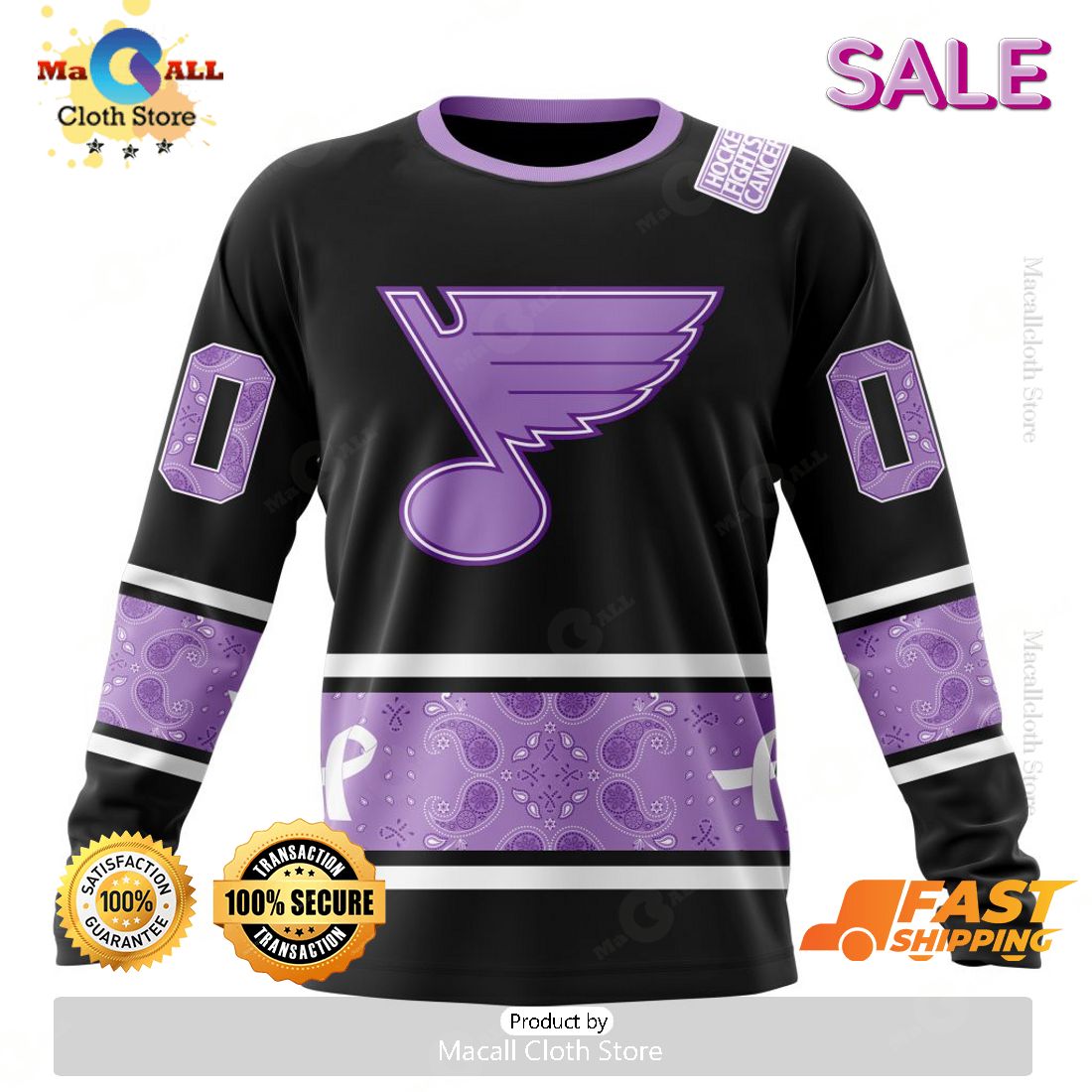 SALE Personalized NHL St. Louis Blues Special Black And Lavender Hockey Fight Cancer Hoodie 3D SALE Personalized NHL St. Louis Blues Special Black And Lavender Hockey Fight Cancer Hoodie 3D