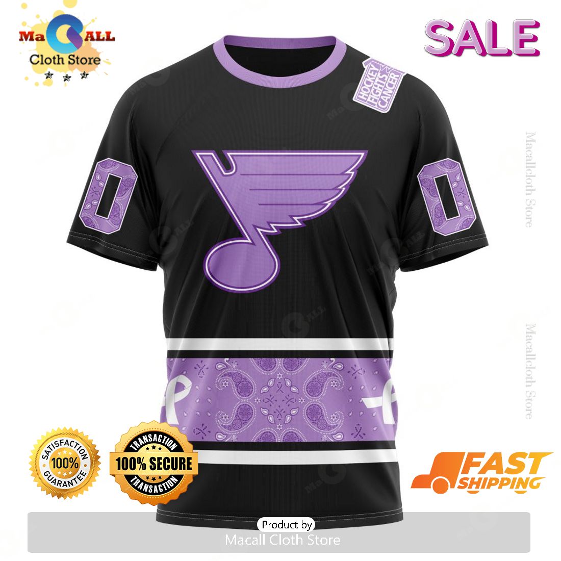 SALE Personalized NHL St. Louis Blues Special Black And Lavender Hockey Fight Cancer Hoodie 3D SALE Personalized NHL St. Louis Blues Special Black And Lavender Hockey Fight Cancer Hoodie 3D