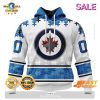 SALE Personalized NHL Winnipeg Jets Special Black And Lavender Hockey Fight Cancer Hoodie 3D