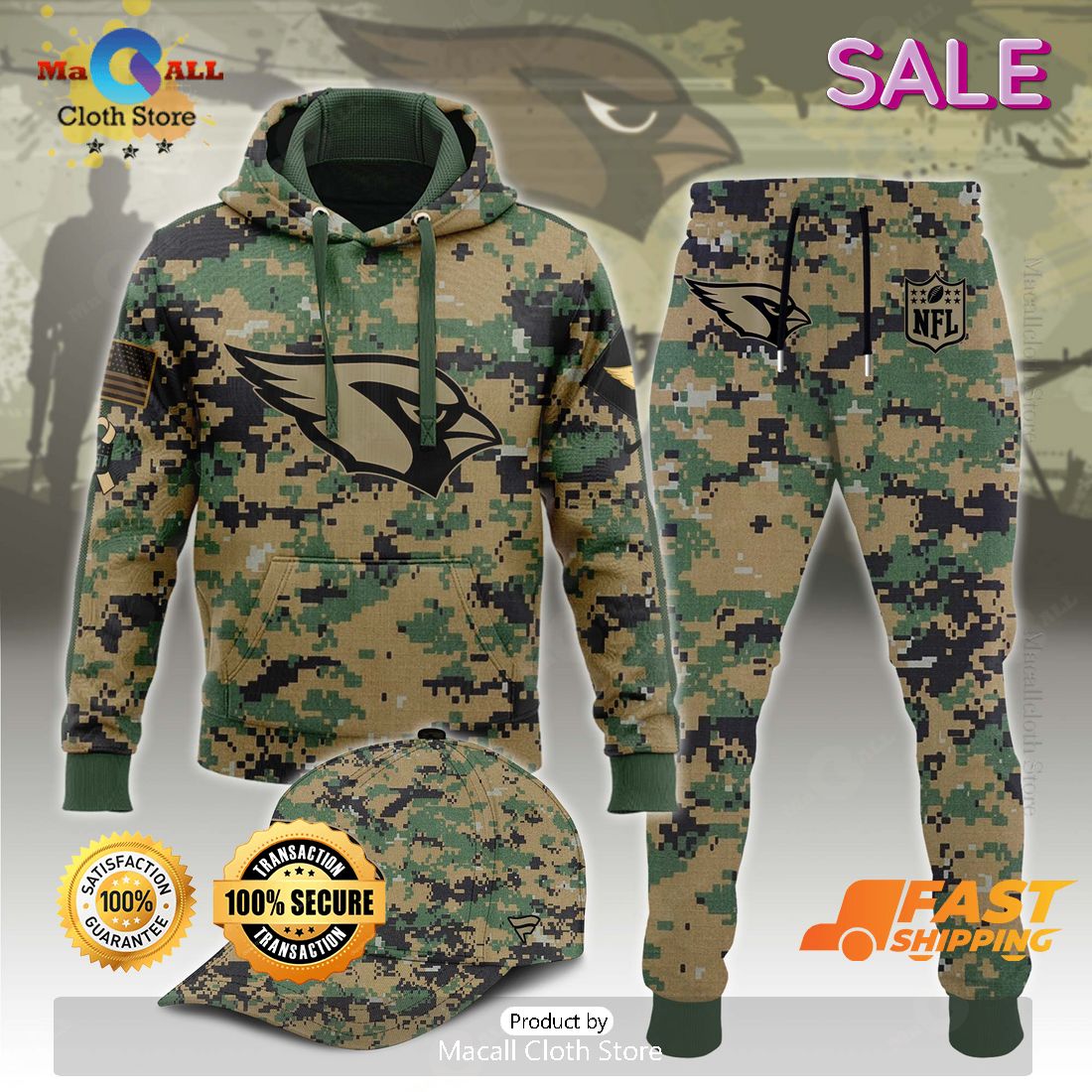 Arizona Cardinals For Veteran Army Design Hoodie 3D, Long Pant Arizona Cardinals For Veteran Army Design Hoodie 3D, Long Pant