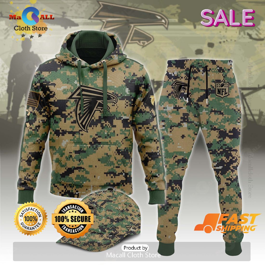 Atlanta Falcons Veteran For Veteran Army Design Hoodie 3D, Long Pant Atlanta Falcons Veteran For Veteran Army Design Hoodie 3D, Long Pant