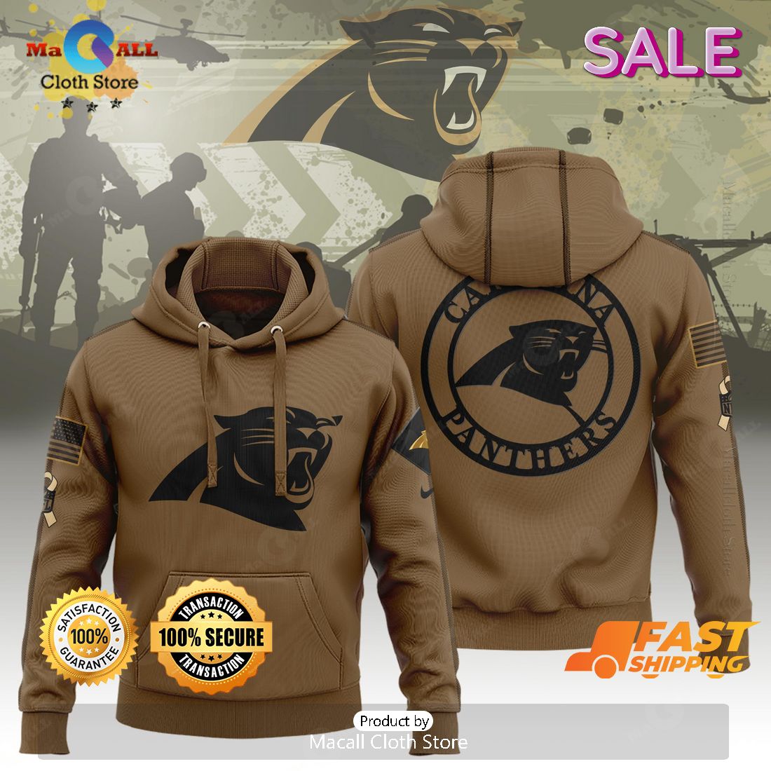 Carolina Panthers Salute To Service Veterans Day Hoodie 3D, Long Pant