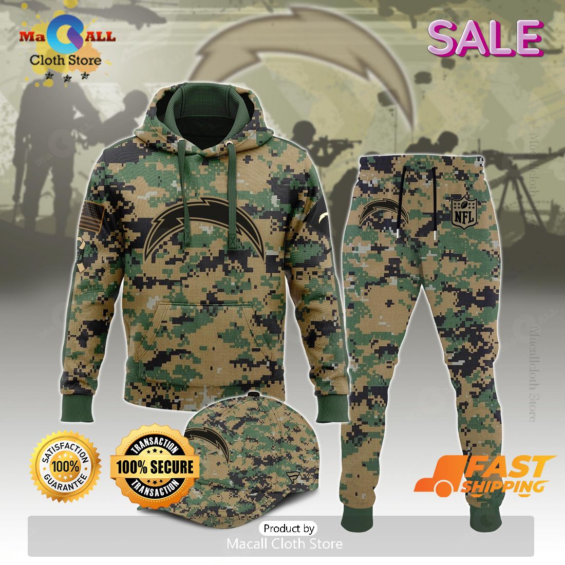 Los Angeles Chargers Veteran For Veteran Army Design Hoodie 3D, Long Pant Los Angeles Chargers Veteran For Veteran Army Design Hoodie 3D, Long Pant