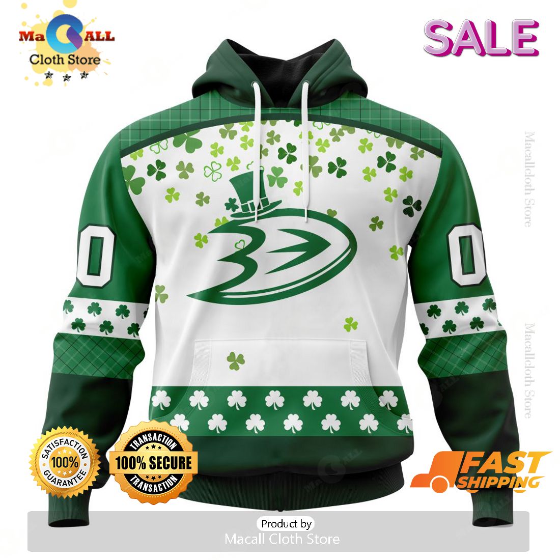 Personalized NHL Anaheim Ducks Special Design For St. Patrick Day Hoodie, Sweatshirt 3D Personalized NHL Anaheim Ducks Special Design For St. Patrick Day Hoodie, Sweatshirt 3D