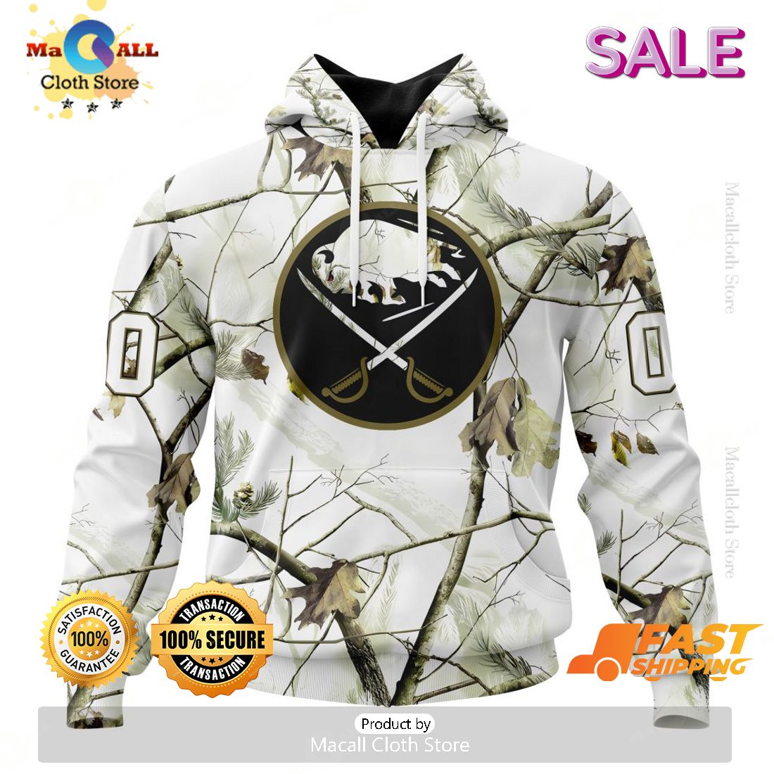 Personalized NHL Buffalo Sabres White Winter Hunting Camo Design Hoodie, Sweatshirt 3D Personalized NHL Buffalo Sabres White Winter Hunting Camo Design Hoodie, Sweatshirt 3D