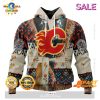 Personalized NHL Calgary Flames White Winter Hunting Camo Design Hoodie, Sweatshirt 3D