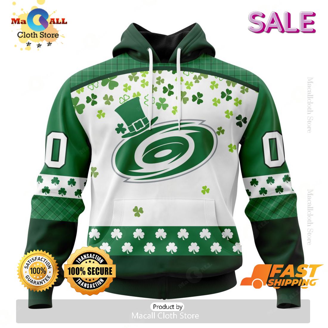 Personalized NHL Carolina Hurricanes Special Design For St. Patrick Day Hoodie, Sweatshirt 3D Personalized NHL Carolina Hurricanes Special Design For St. Patrick Day Hoodie, Sweatshirt 3D