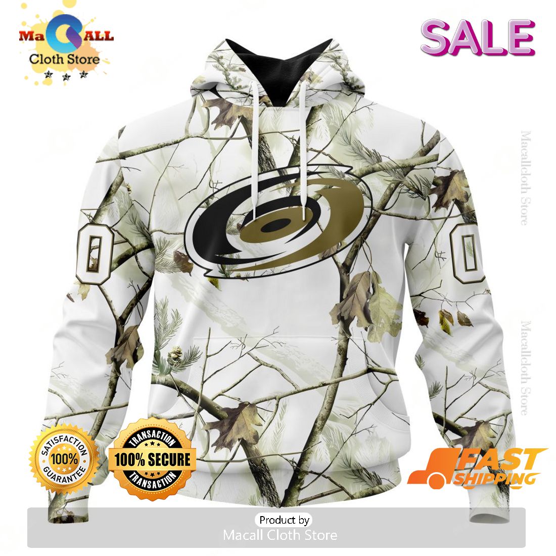Personalized NHL Carolina Hurricanes White Winter Hunting Camo Design Hoodie, Sweatshirt 3D Personalized NHL Carolina Hurricanes White Winter Hunting Camo Design Hoodie, Sweatshirt 3D