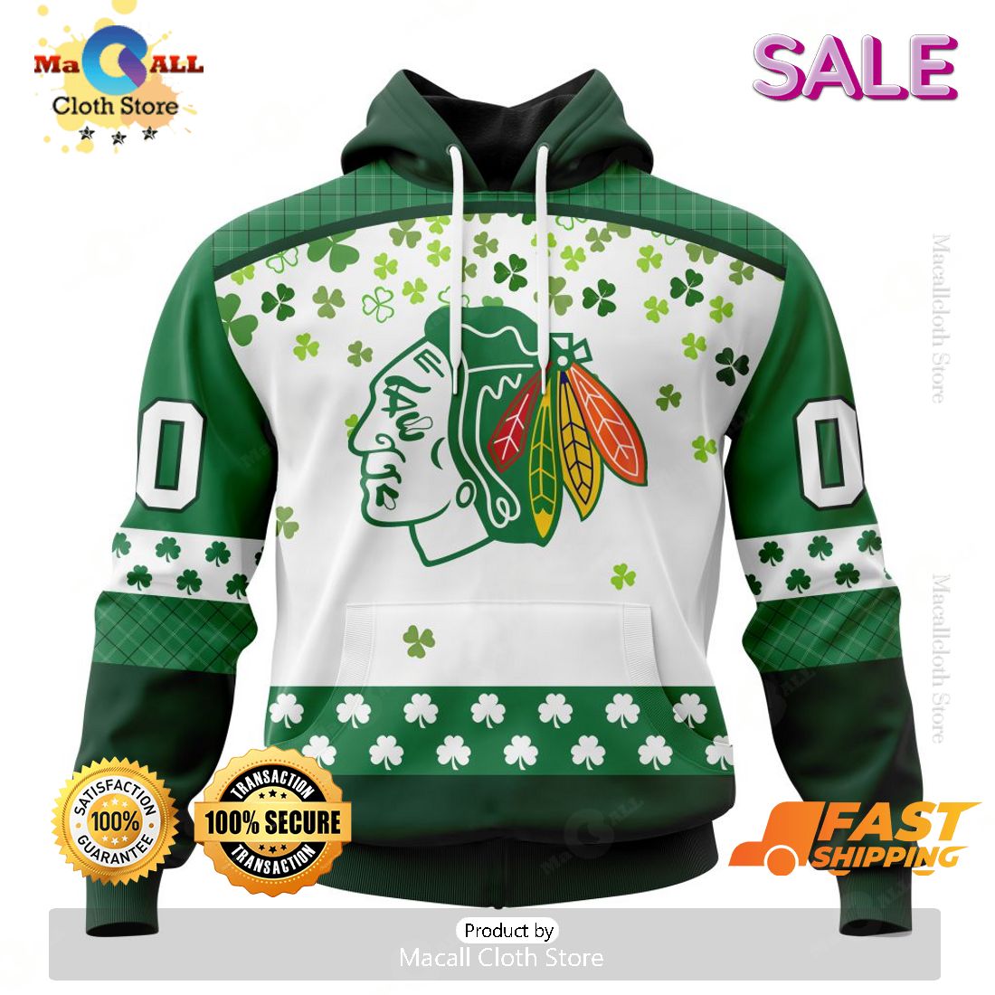 Personalized NHL Chicago Blackhawks Special Design For St. Patrick Day Hoodie, Sweatshirt 3D Personalized NHL Chicago Blackhawks Special Design For St. Patrick Day Hoodie, Sweatshirt 3D