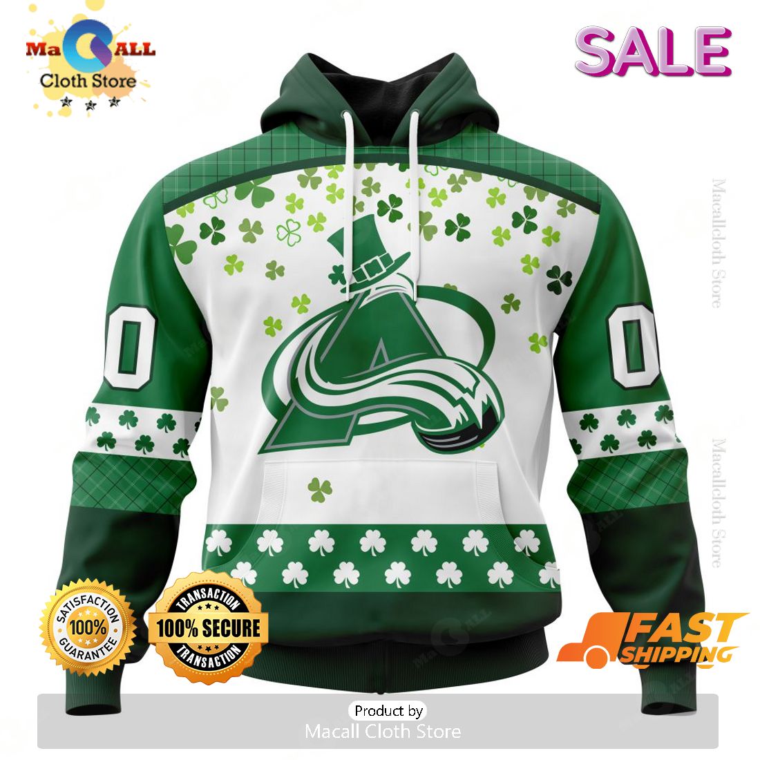 Personalized NHL Colorado Avalanche Special Design For St. Patrick Day Hoodie, Sweatshirt 3D Personalized NHL Colorado Avalanche Special Design For St. Patrick Day Hoodie, Sweatshirt 3D